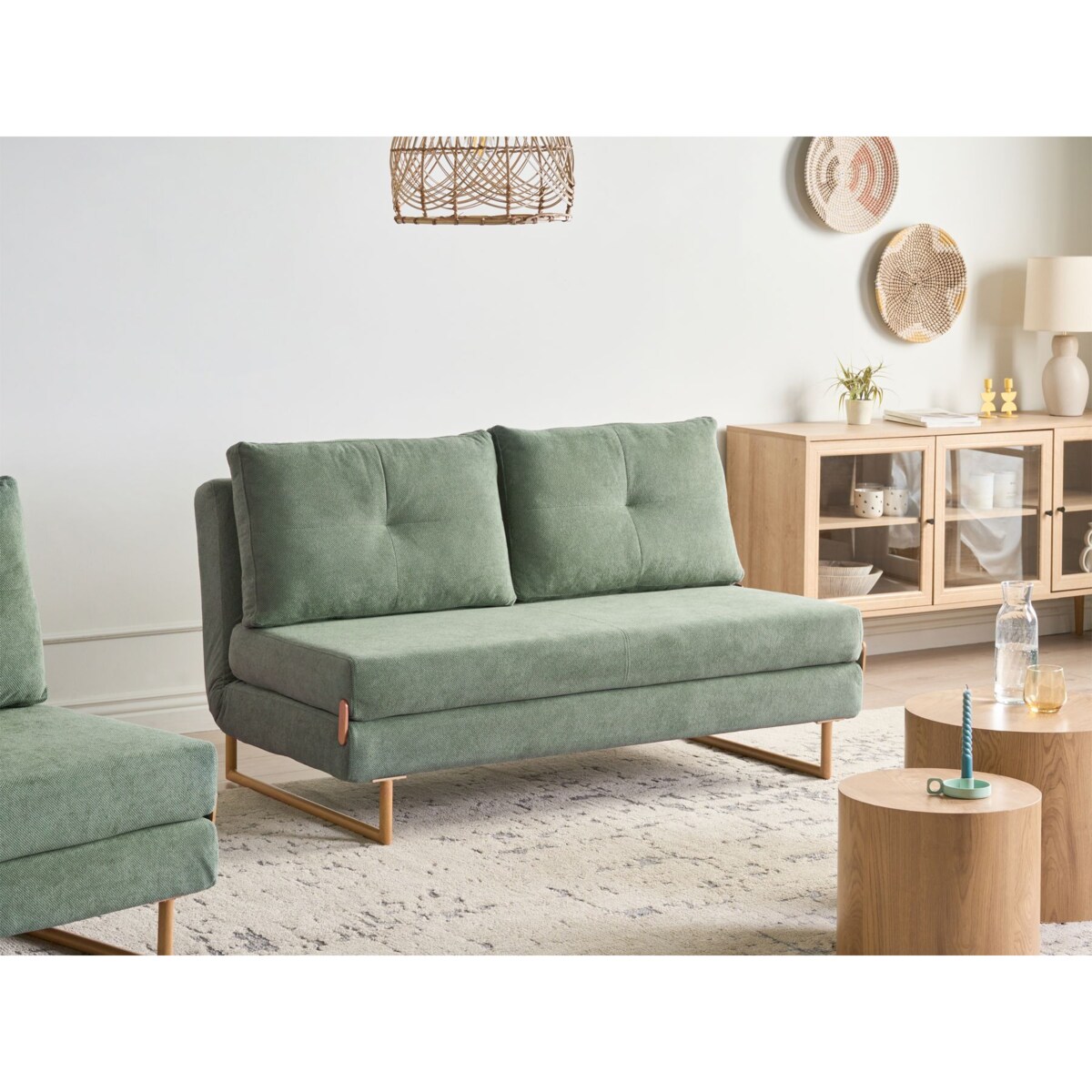 Sofa rozkładana dla 3 osób JERSLEV Jasnozielony