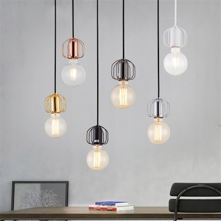 Lampa Sufitowa Wisząca Srebrna W Stylu Loft Chrom