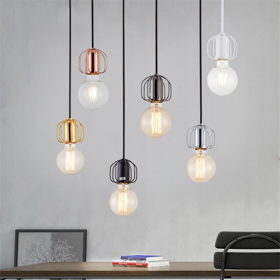 Lampa Sufitowa Wisząca Srebrna W Stylu Loft Chrom