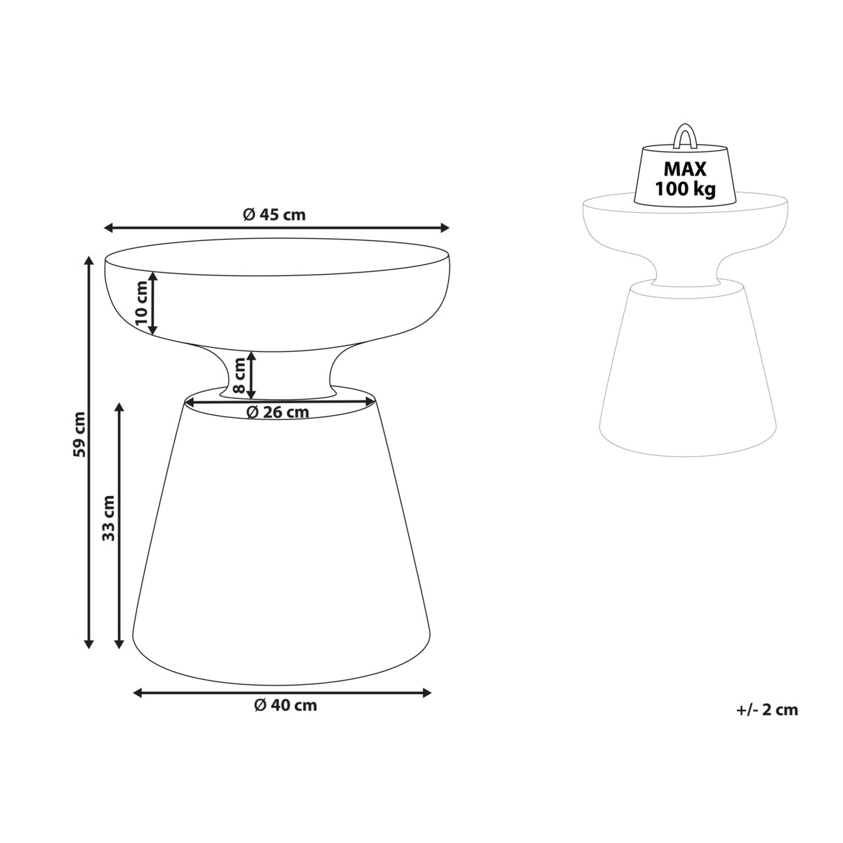 Stolik pomocniczy czarny MINCIO