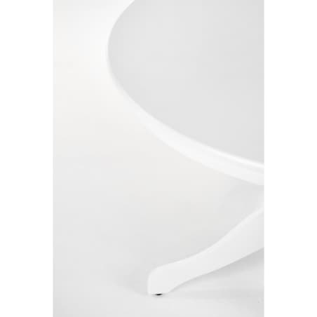 STÓŁ OKRĄGŁY Richard 106 cm biały nogi z litego drewna