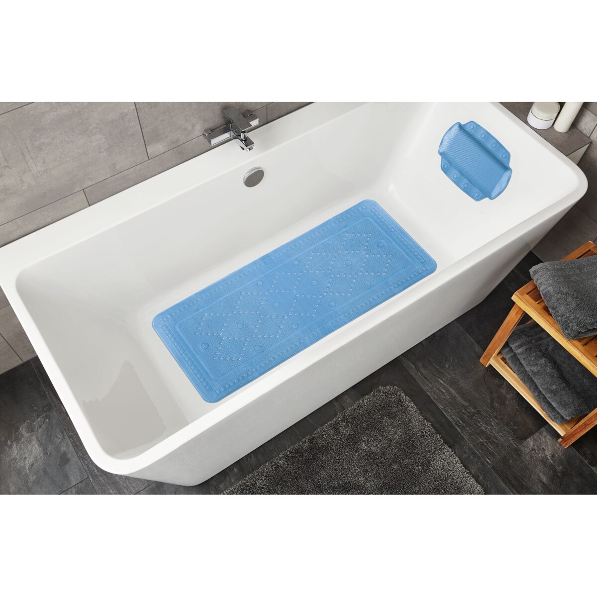 Kleine Wolke Arosa Poduszka do wanny niebieski 32x 22 cm