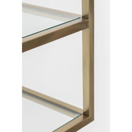 Półka wisząca, szklane półki, matowe złoto 90 cm Daiana