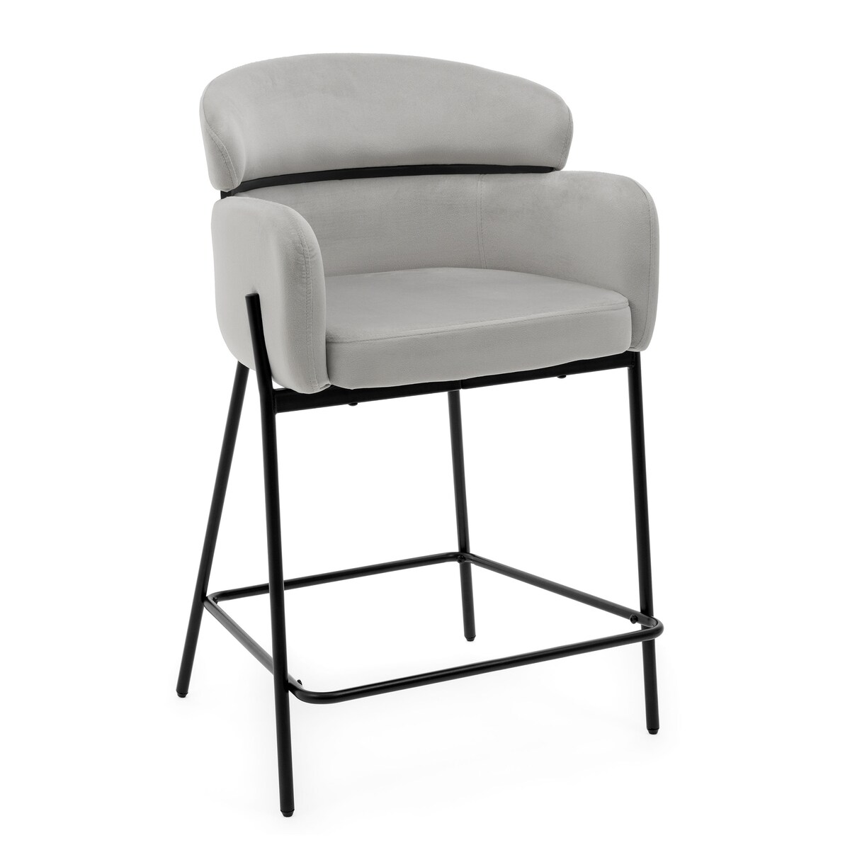 Hoker tapicerowany welurowy do salonu BOLZANO jasnoszary