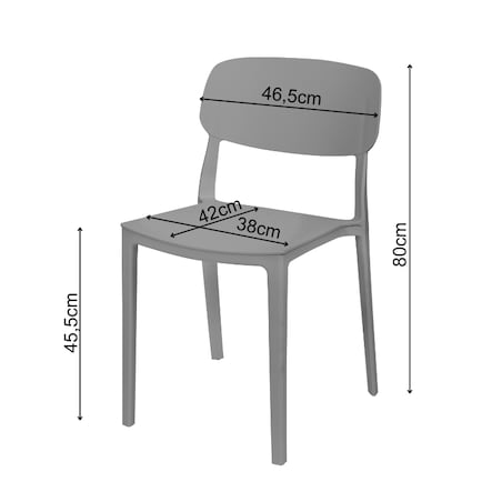 Krzesło plastikowe do salonu ogrodu nowoczesne szare oparcie