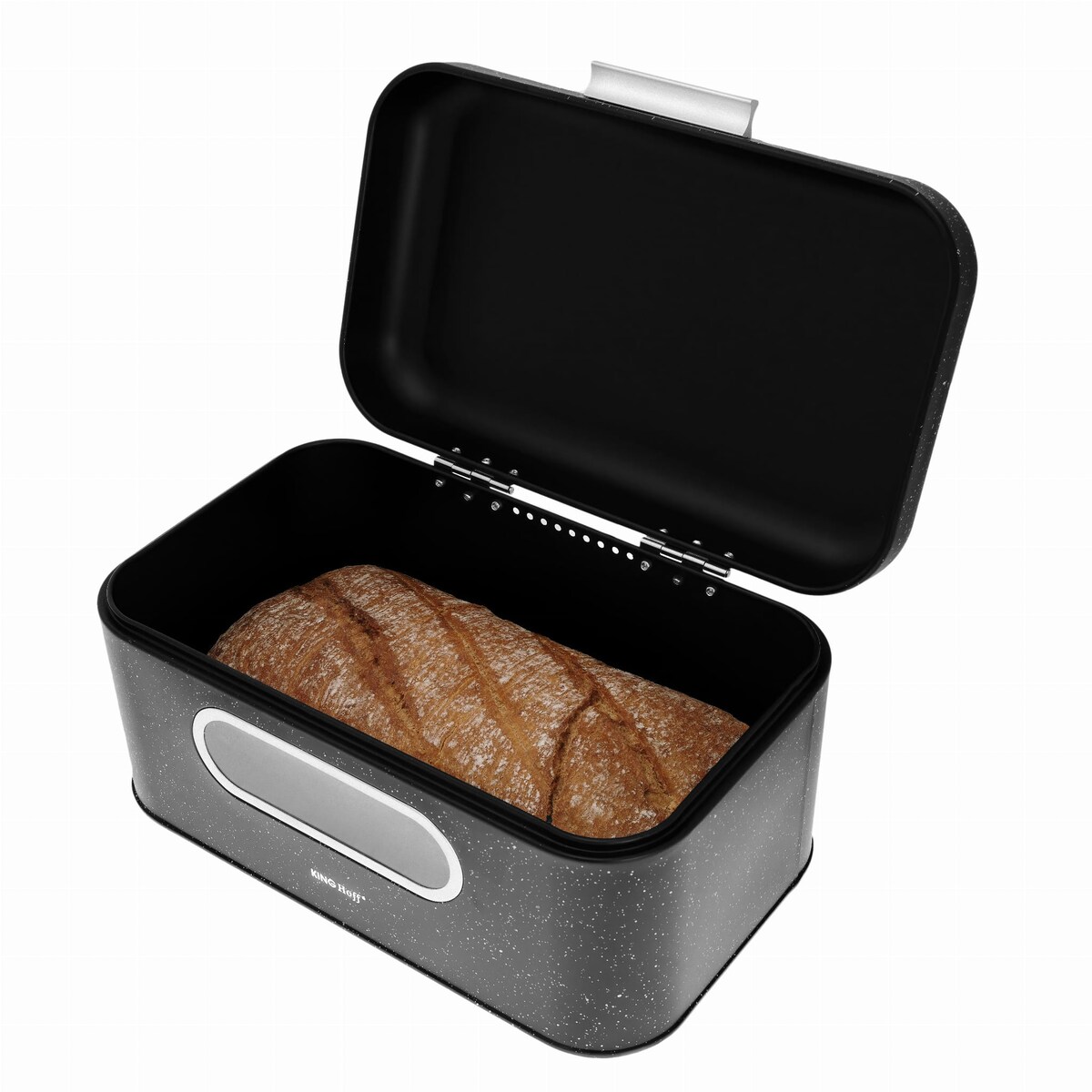Chlebak stalowy marmurek czarny KINGHOFF