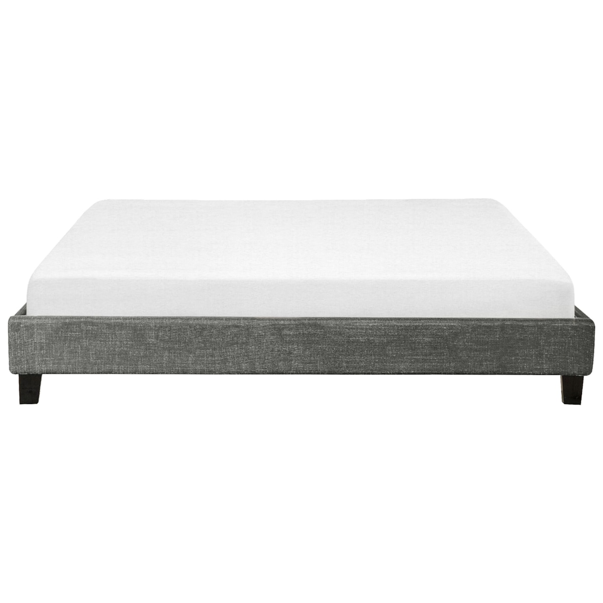 Łóżko tapicerowane bez zagłówka 180 x 200 cm szare ROANNE