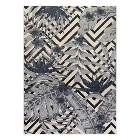 Dywan HEOS 78540 krem / niebieski LIŚCIE 160x220 cm