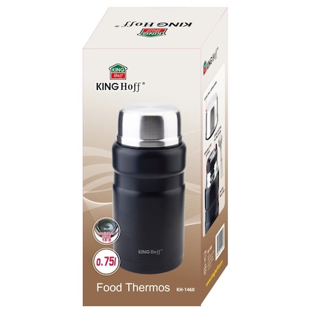 Termos obiadowy stalowy 0.75L czarny KINGHOFF