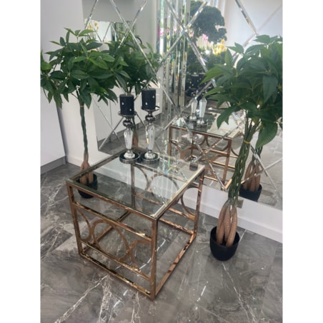 Stolik kawowy Szampańskie złoto 55x55x55