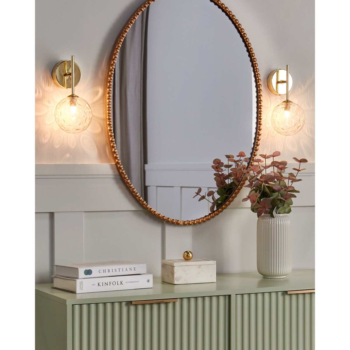 Zestaw 2 szklanych lamp ściennych beżowy ANADYR