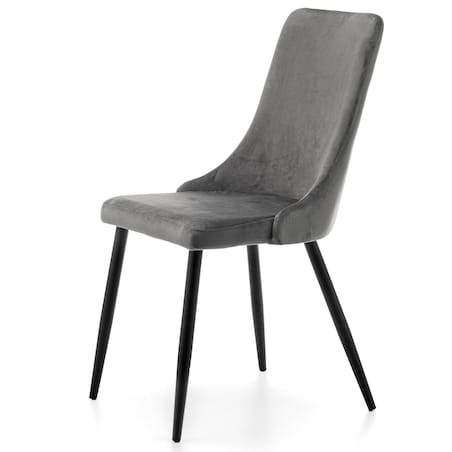 Krzesło tapicerowane welurowe do salonu jadalni UNO szare
