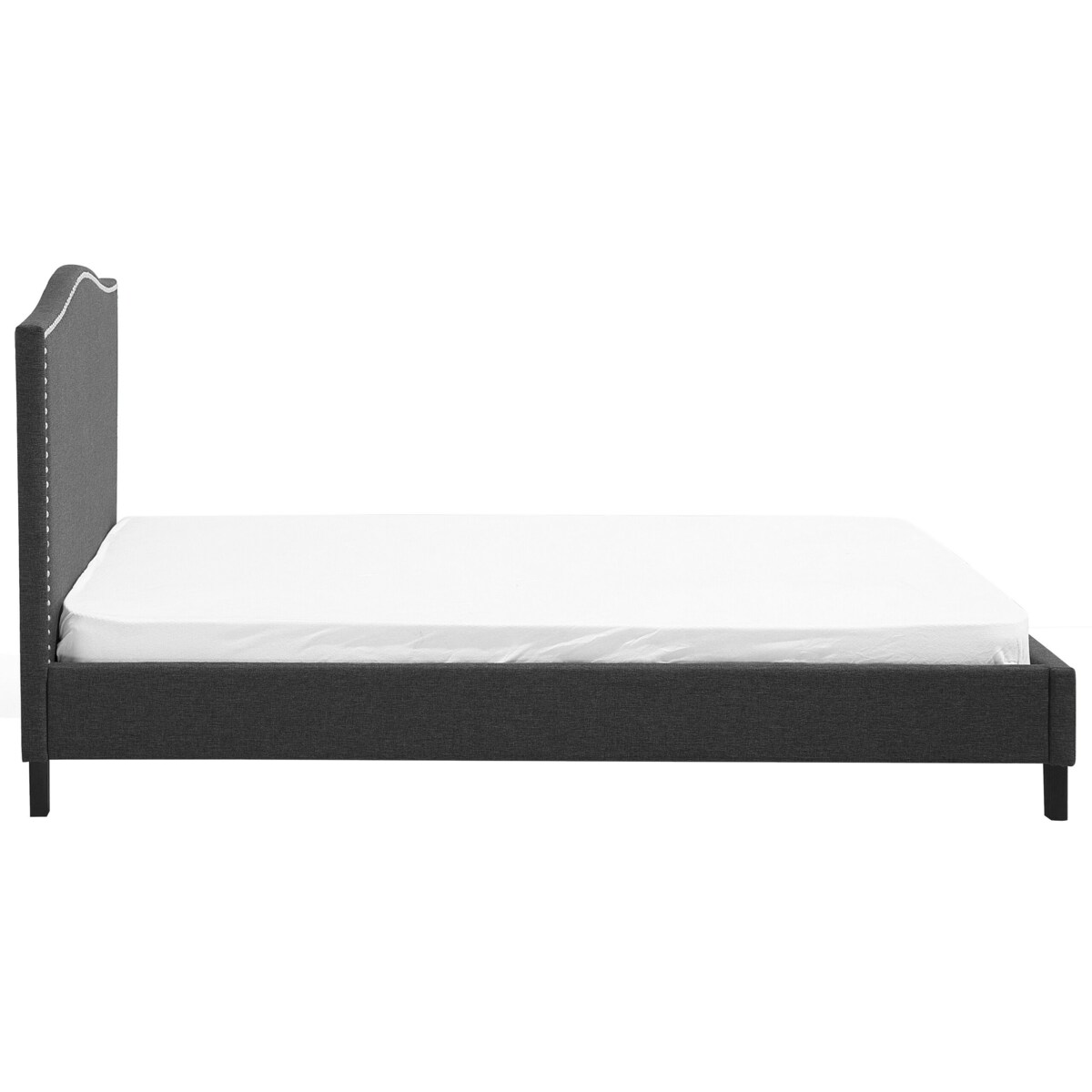 Łóżko biały LED tapicerowane 180 x 200 cm szare MONTPELLIER