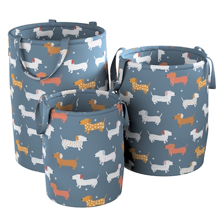 Kosz na zabawki Tobi, niebieski, 40x50cm, Magic Collection