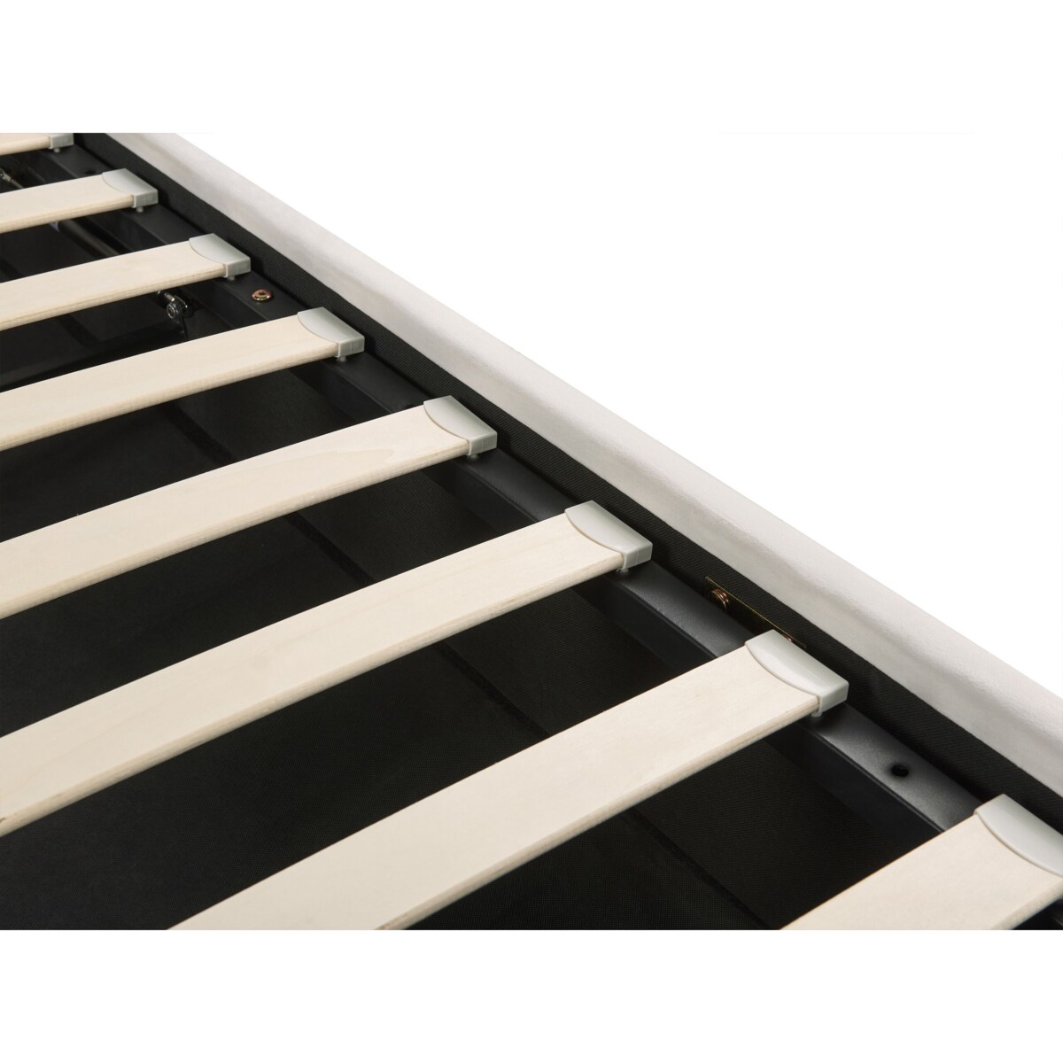 Łóżko z pojemnikiem welurowe 180 x 200 cm złamana biel LAVAUR