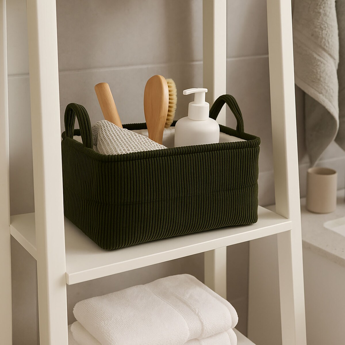 Kosz do przechowywania z uchwytami, poliestrowy, 35 x 25 x 20 cm