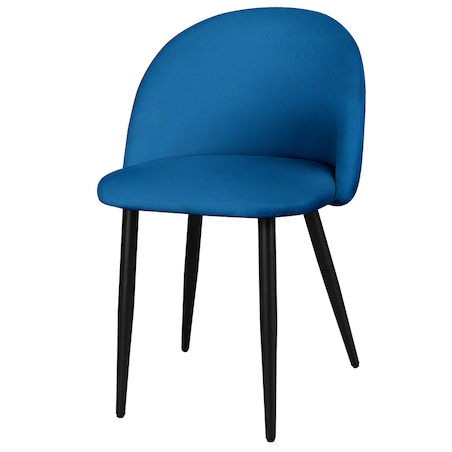 Krzesło tapicerowane do salonu jadalni welurowe granatowe loft