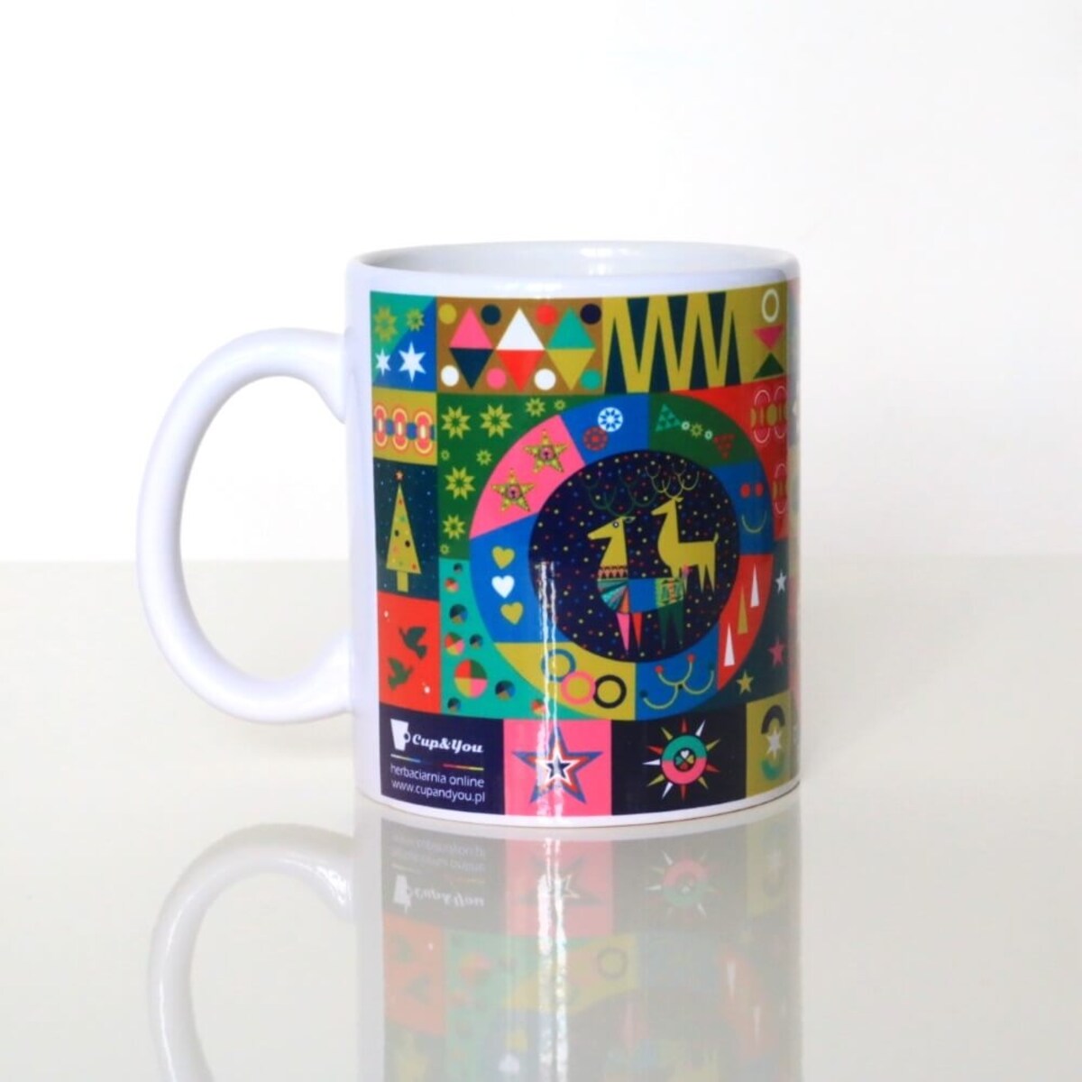 Gotowy zestaw prezentowy „My Glossy Christmas Mug“ kawa aromatyzowana mix 10 szt. kubek prezent upominek na gwiazdkę dla kobiety faceta mężczyzny mamy taty chłopaka dziewczyny żony męża