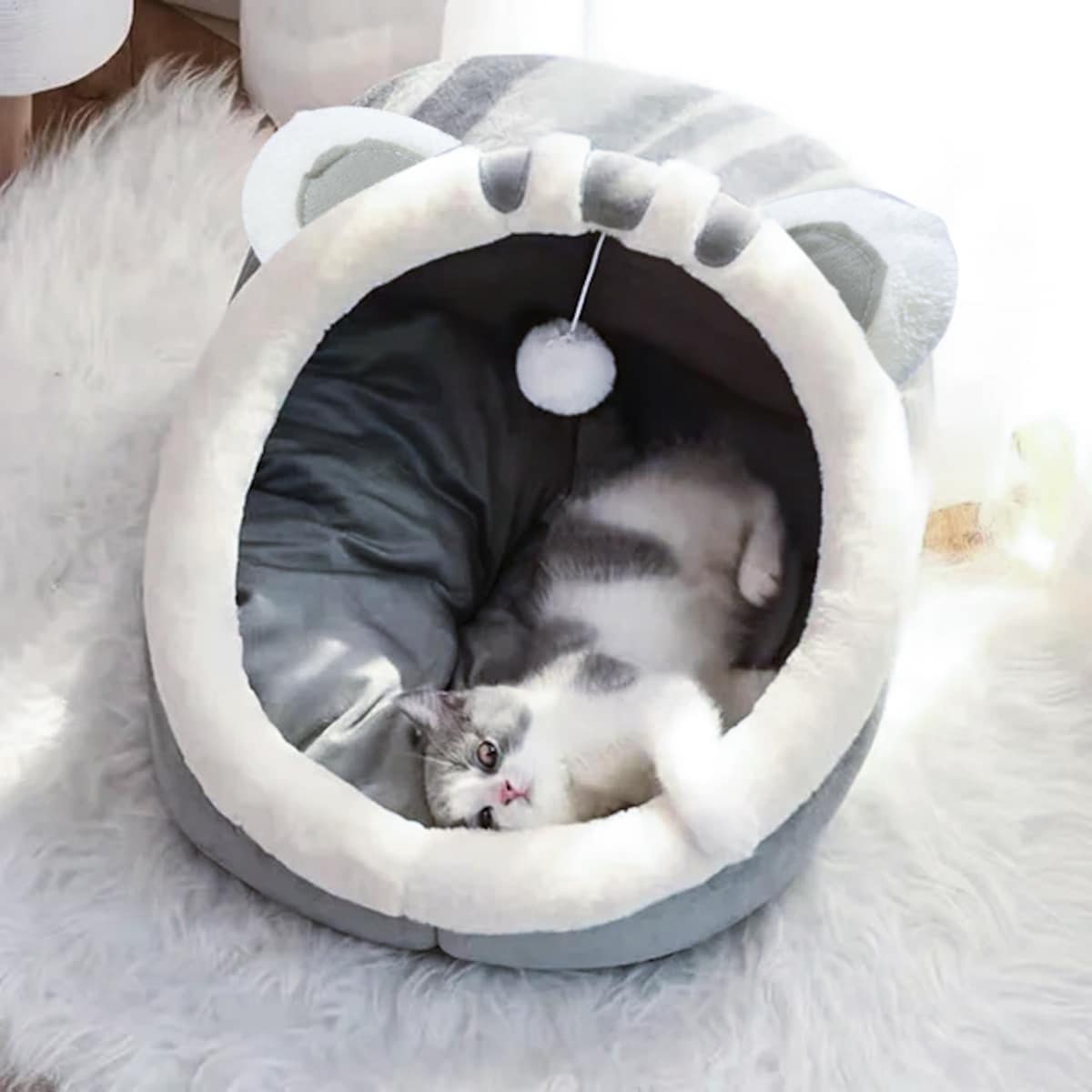 BUDKA DLA KOTA PSA buda legowisko domek MIĘKKIE POSŁANIE PLUSZOWE 45x37