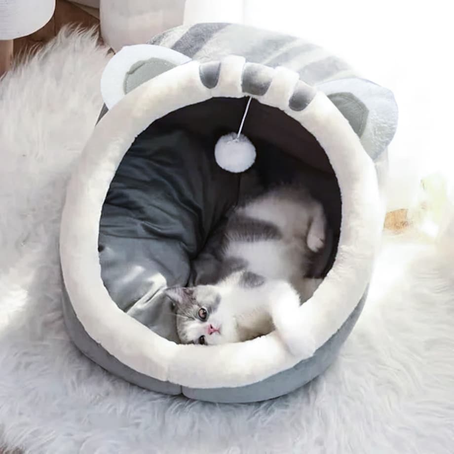 BUDKA DLA KOTA PSA buda legowisko domek MIĘKKIE POSŁANIE PLUSZOWE 45x37