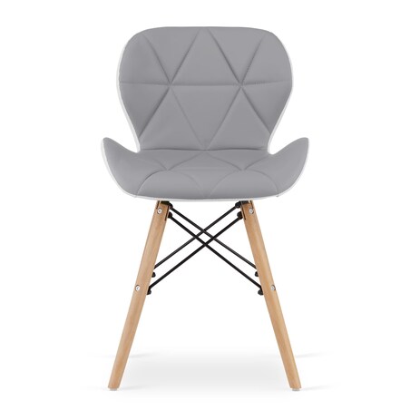 Krzesło Do Jadalni Kuchni Salonu Lago Ekoskóra - Szaro-Białe