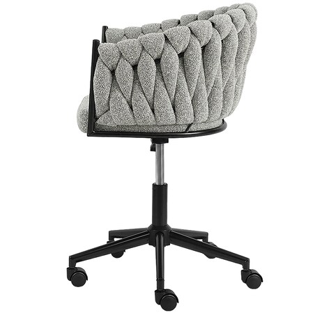 Fotel biurowy obrotowy krzesło biurowe wygodne do biurka regulowany szare tkanina