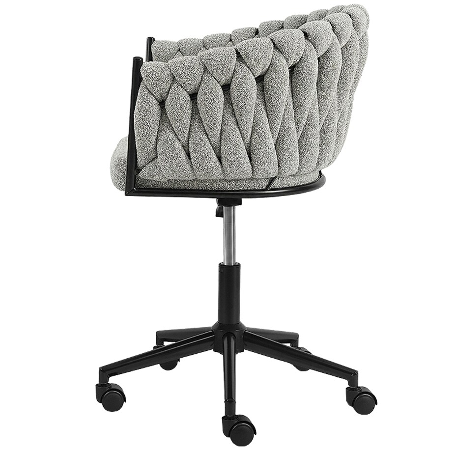 Fotel biurowy obrotowy krzesło biurowe wygodne do biurka regulowany szare tkanina
