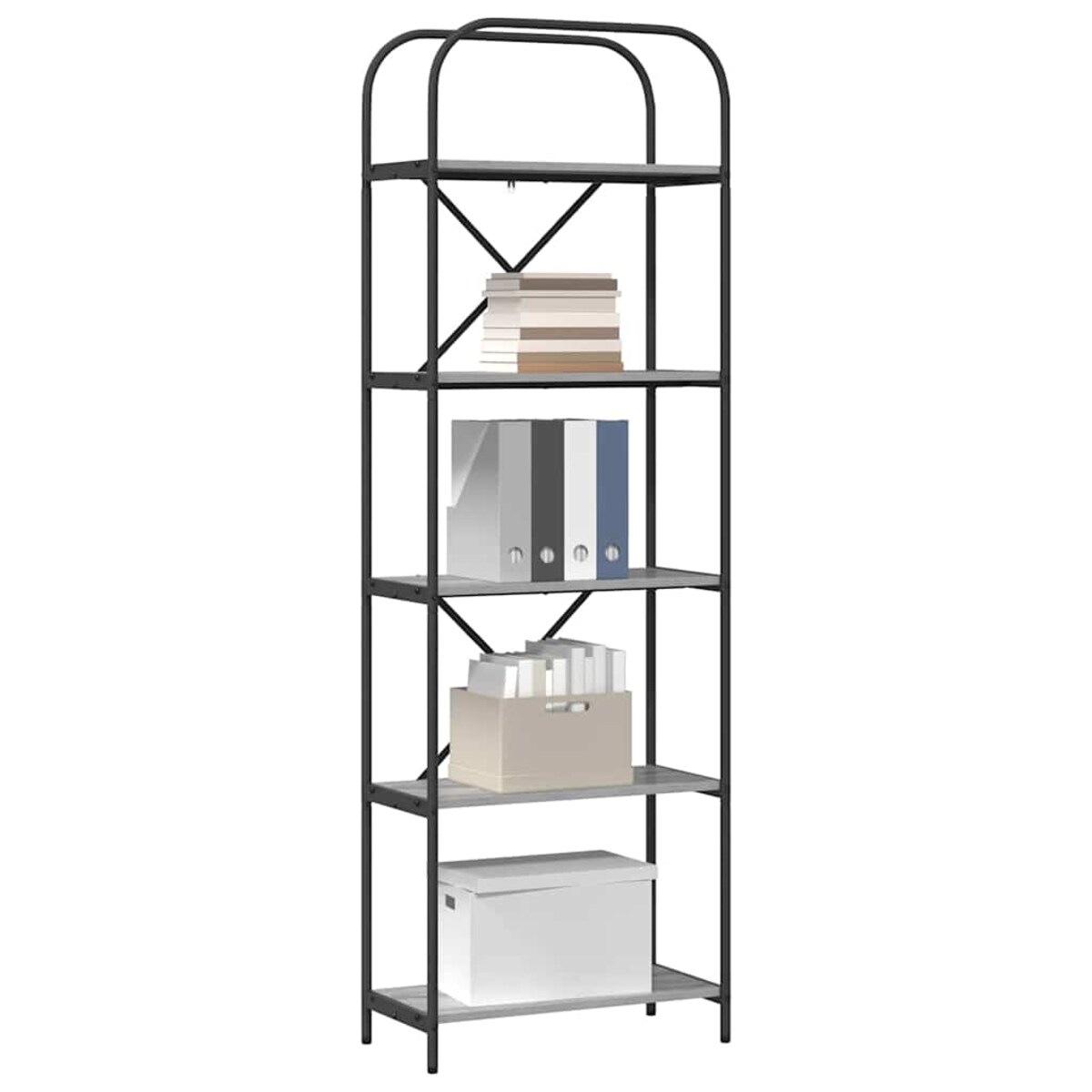 vidaXL Półka na książki Szary dąb sonoma 60 x 30 x 183 cm