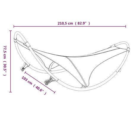 vidaXL Leżak bujany z kółkami, stal i tkanina textilene, szary