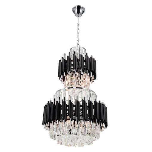 Żyrandol glamour Wersal 6231/6 8C BL wiszący kryształowy czarny chrom