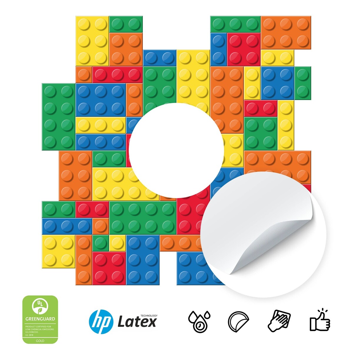 Naklejka Pod Włącznik Świata Kolorowe Klocki Lego Do Pokoju Dziecięcego 20x20cm