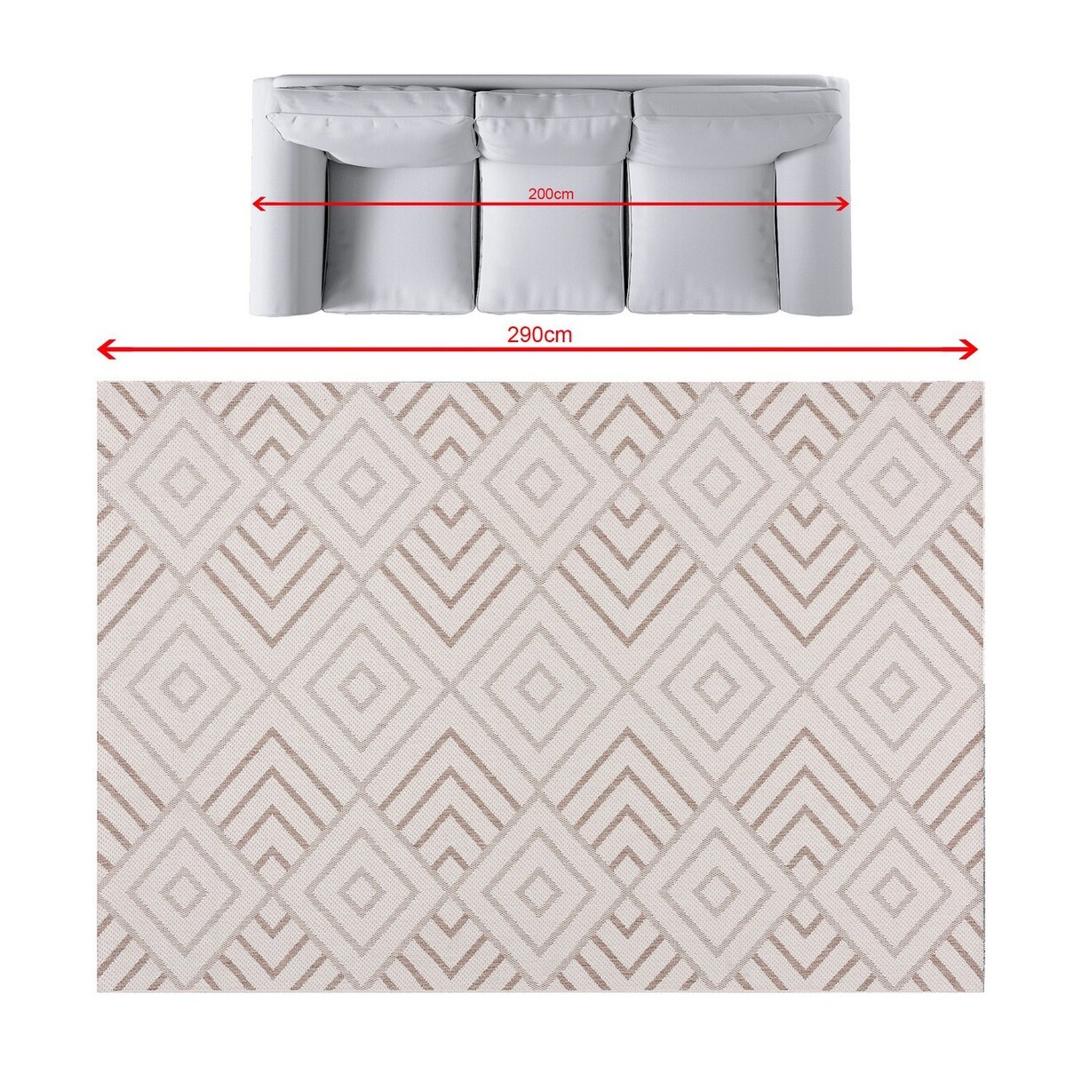 Dywan Lineo Geometric beige/mink 200x290cm, 200 x 290 cm