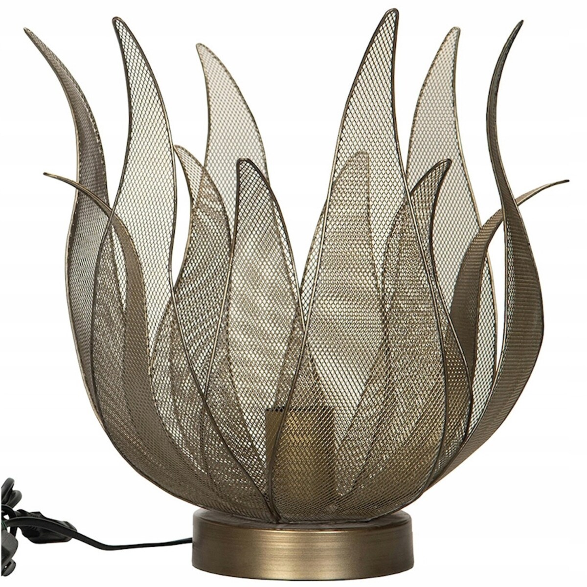 LAMPA STOŁOWA NOCNA ZŁOTA KWIAT LOFT METALOWA E27 do salonu sypialni 35cm