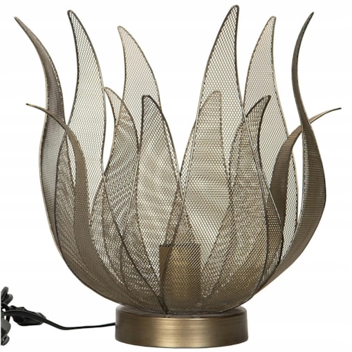 LAMPA STOŁOWA NOCNA ZŁOTA KWIAT LOFT METALOWA E27 do salonu sypialni 35cm