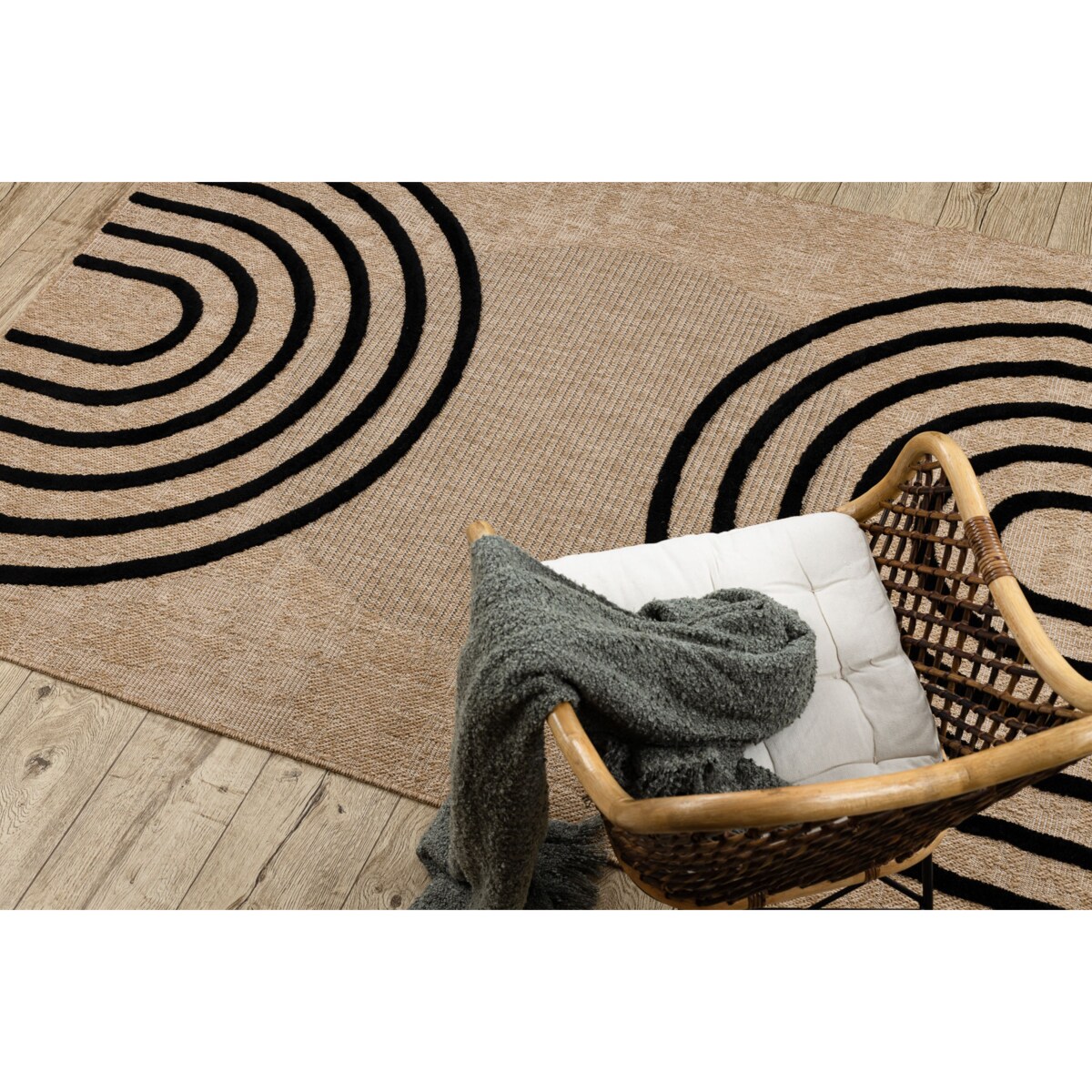 Dywan SPARK 0688 beż / czarny - 160x220 cm