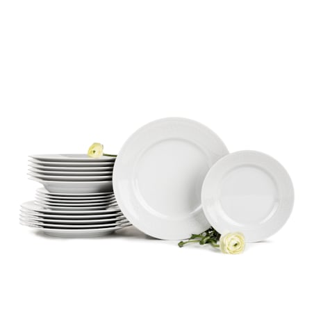 Zestaw obiadowy 6os. (18 el.) AMELIA BIAŁA KORONKA