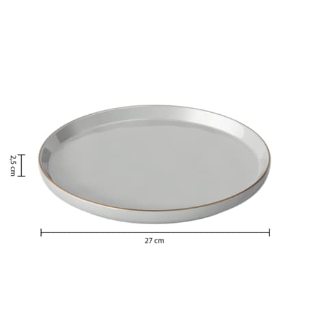 Talerze obiadowe porcelanowe SUBLIMA, złota obwódka, 6 sztuk x Ø 27 cm