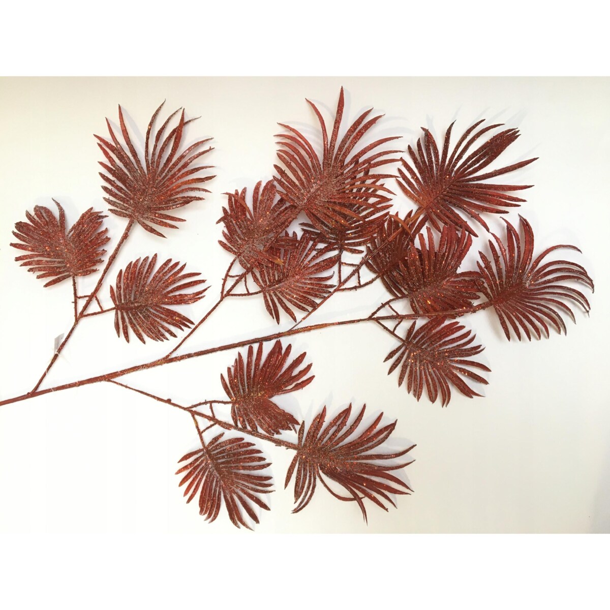 GAŁĄZKA DUŻY LIŚĆ PALMY czerwony dodatek święta dekoracja stołu stroika