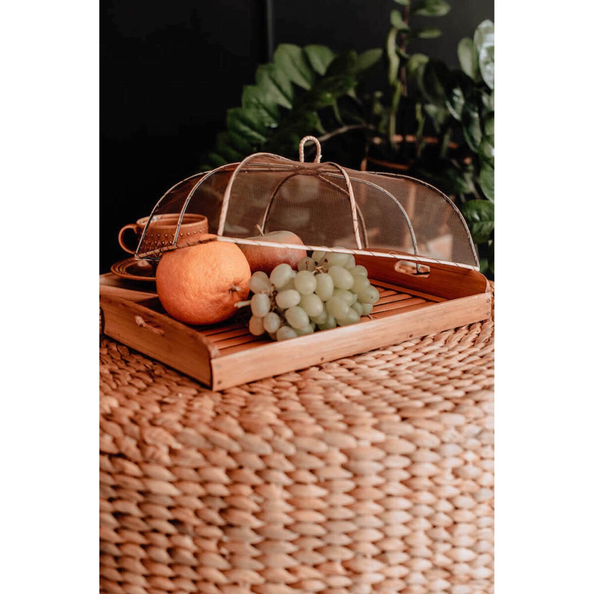 TACA Z POKROWCEM NA JEDZENIE S BIAŁA