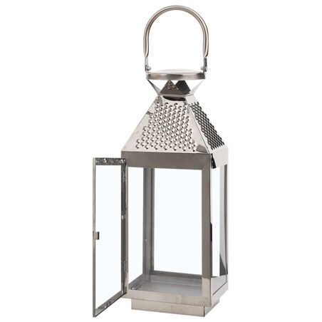 Lampion stalowy 40 cm srebrny BALI