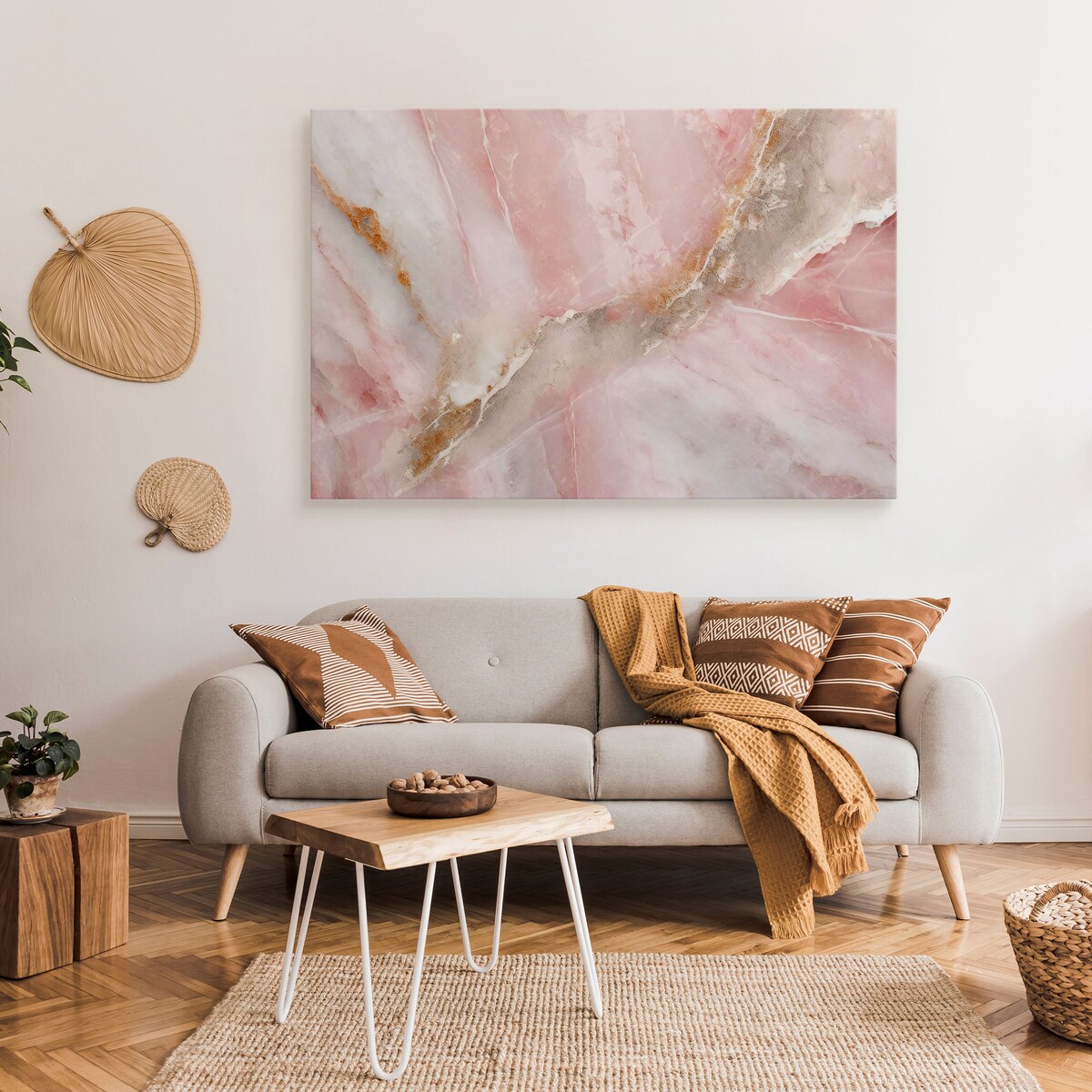 Obraz Różowy Marmur Abstrakcja Imitacja Kamienia 120x80cm