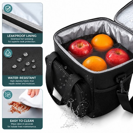 Torba termiczna do przenoszenia żywności LUNCH BOX 15l + 2 wkłady chłodzące KP06CZ