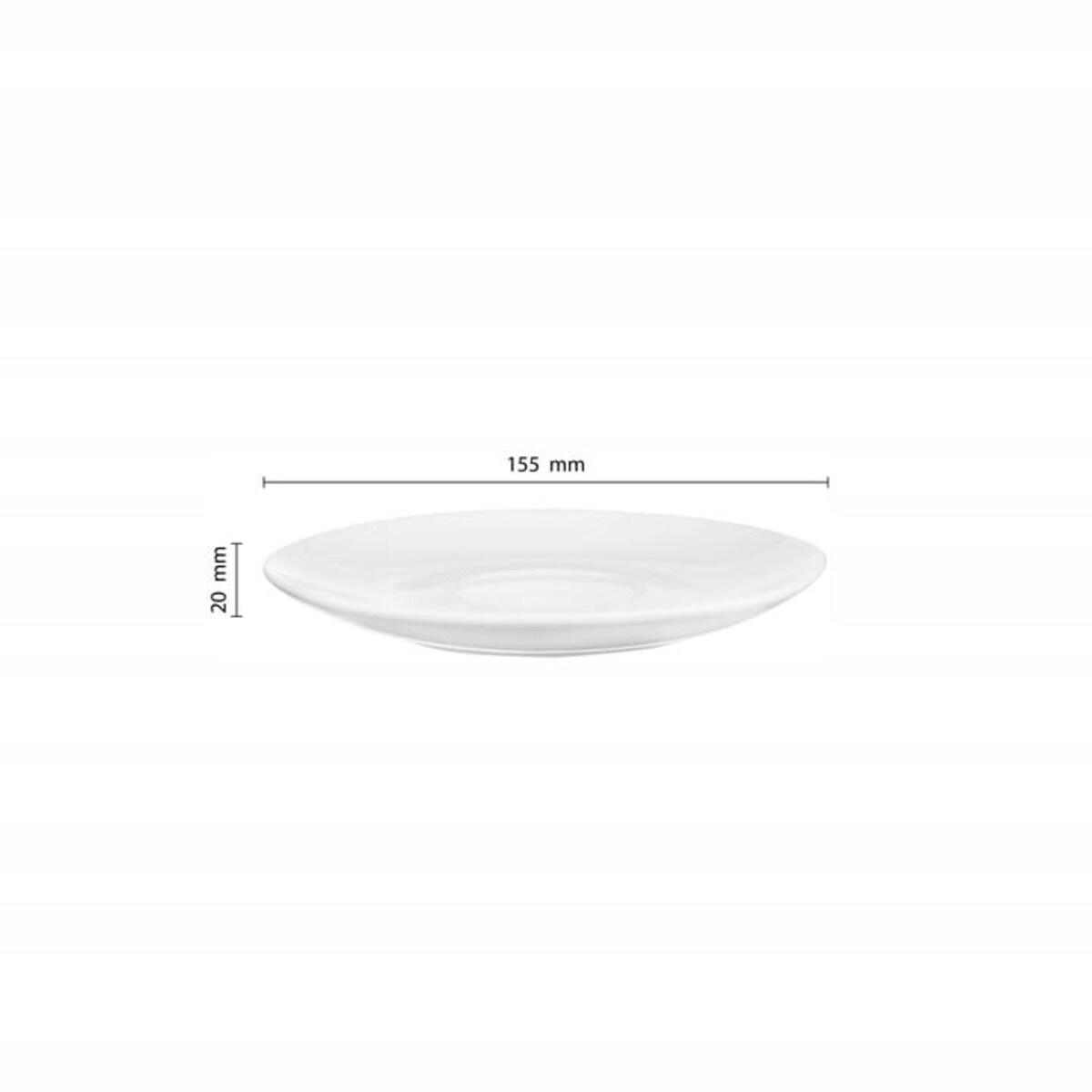 Spodek pod Filiżankę 15,5 Talerzyk Deserowy Uniwersalny 1Sz Biały Cermiczny