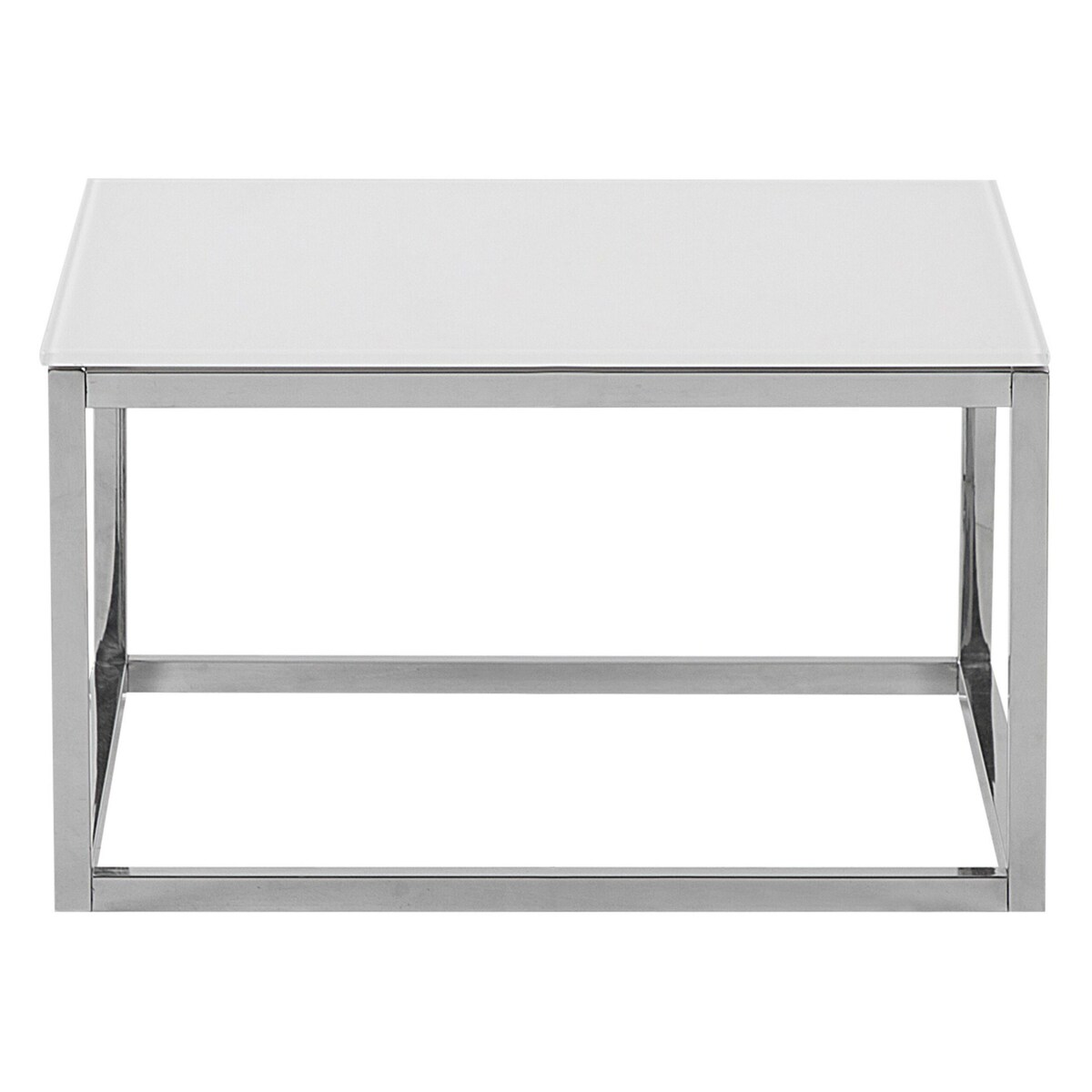 Zestaw 2 stolików kawowych BREA Szkło hartowane Biały