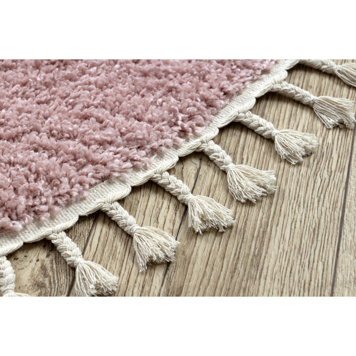 Dywan BERBER 9000 koło różowy Frędzle koło 160 cm