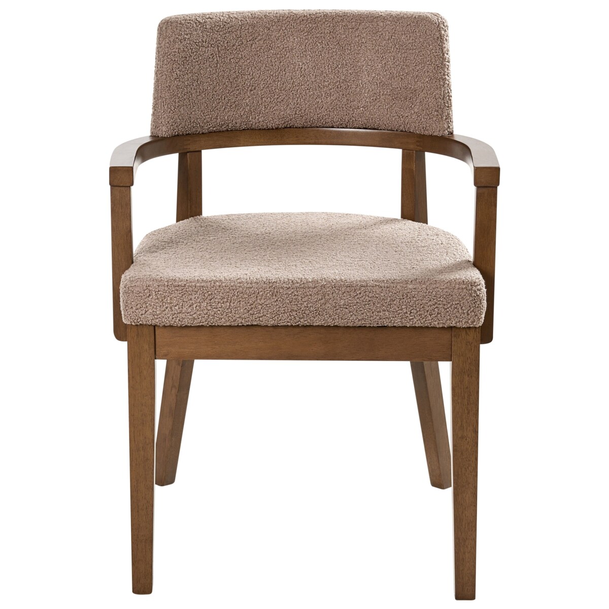 Zestaw 2 krzeseł do jadalni DALBO Boucle Ciemny brąz/ beżowoszary