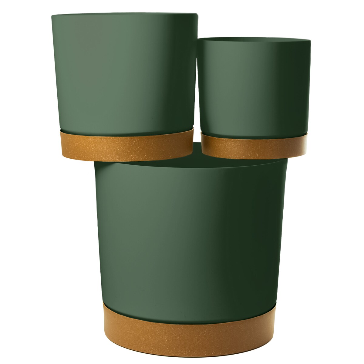 Doniczka Ogrodowa 14,8Cm Z Podstawką Do Domu Donica Plastikowa Gładka Zielona