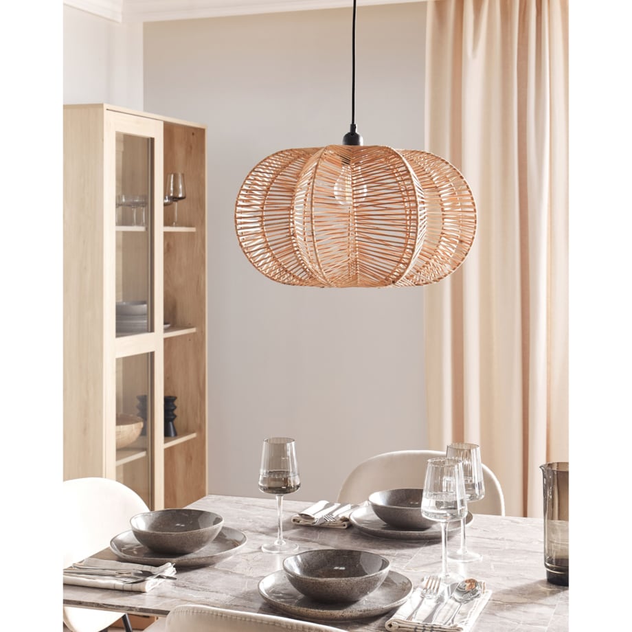 Lampa wisząca rattanowa naturalna KIBI