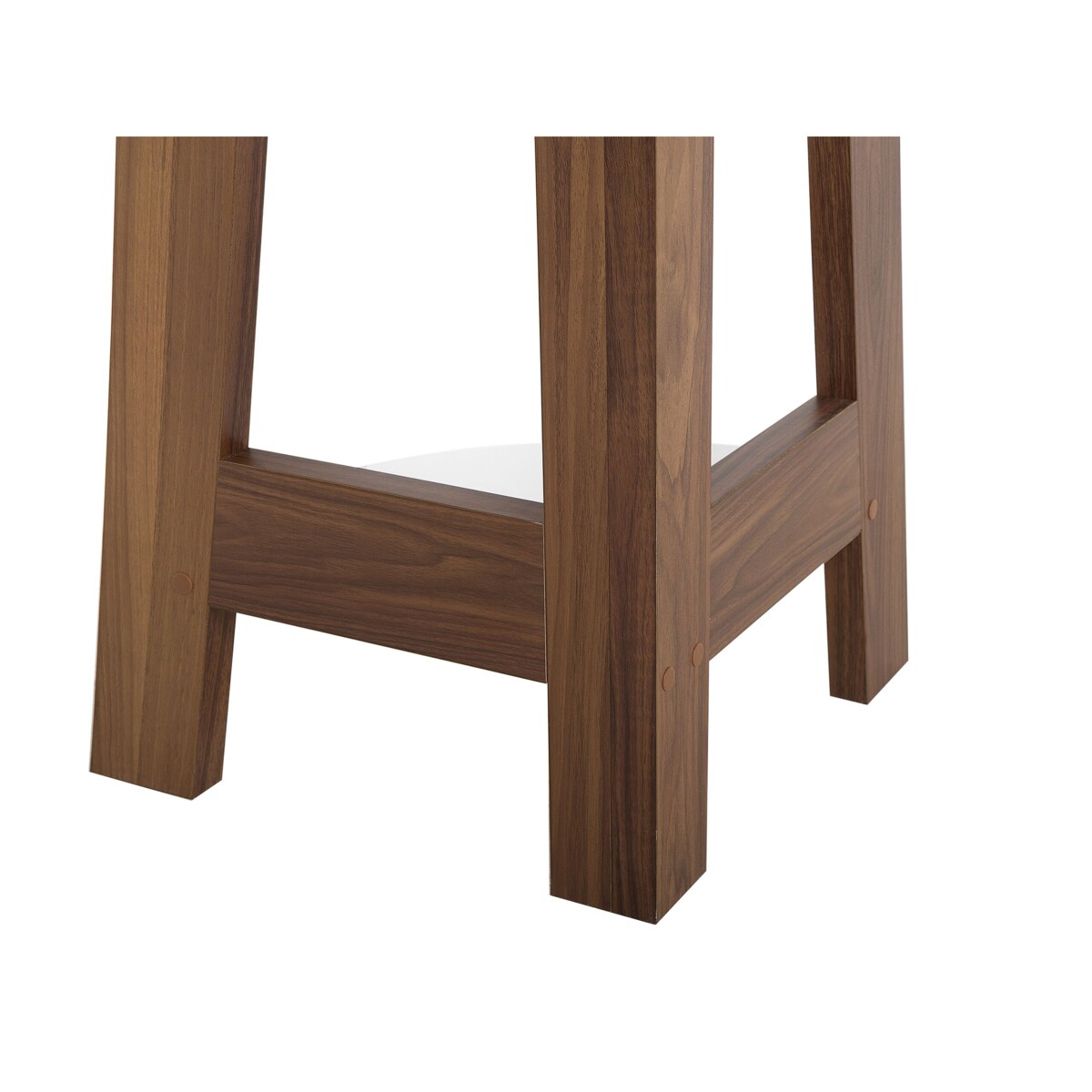 Regał narożny 4 półki ciemne drewno z białym MOBILE SOLO