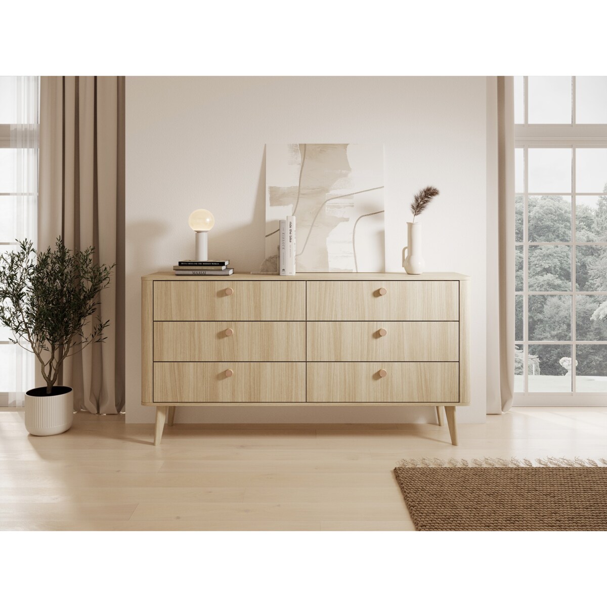 Komoda 163 6S KIKI na drewnianych nóżkach